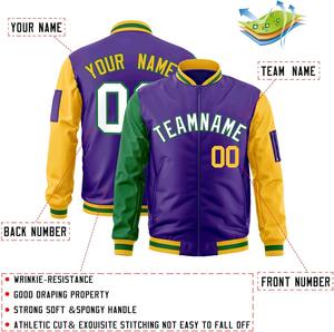 Blouson universitaire personnalisé Bomber zippé avec poche zippée sur le bras gauche Broderie de couleurs contrastées Nom de l'équipe personnalisé Numéro Letterman - Product Image 6