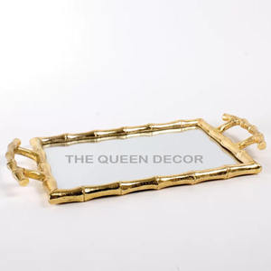 Décoration d'hôtel à la maison miroir de style européen plateau en métal de fruits anciens de mariage plateau de service décoratif de luxe - Product Image 5