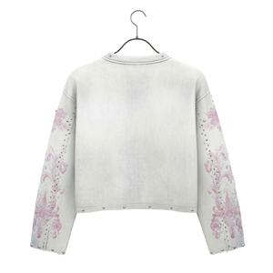 Sudadera recortada Valley para mujer Invierno Gráfico personalizado con mangas florales 100% Algodón Fleece Ecológico - Product Image 6