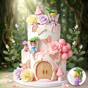 Kit de décoration de gâteau Licorne en plastique 38 pièces avec toppers, cornes, oreilles, fleurs, perles et étoiles pour fête d'anniversaire (6-8 ans) - Product Image 2