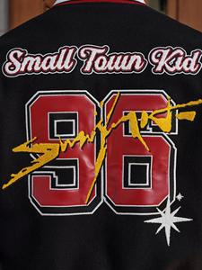 เสื้อแจ็คเก็ตเบสบอลหนังวาร์ซิตี้คุณภาพสูงสำหรับผู้ชาย สไตล์วินเทจ เสื้อผ้าฤดูหนาว พร้อมลายปักโลโก้ตัวอักษร - Product Image 3