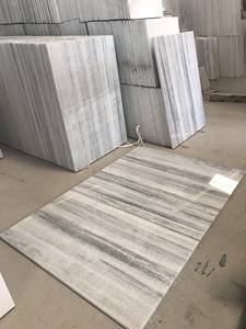 Ligne blanche du Vietnam de haute qualité Ocean Vein 4 carreaux de sol en marbre Surface polie et imperméable directement du Vietnam - Product Image 4