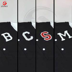 Veste d'hiver matelassée brodée personnalisée pour hommes Style baseball universitaire avec manches en cuir Letterman Design - Product Image 4