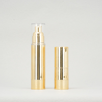 Luxe 15ml 30ml 50 ml 15 30 50 ml rechargeable en forme de U doré argent métallique Lotion crème contour des yeux vide sans air sérum pompe bouteille