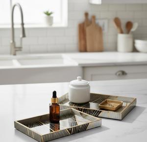 Bandeja de Servicio de Madera MDF con Recubrimiento de Esmalte, Diseño para Hoteles y Restaurantes, Utensilios de Cocina, Bandeja de Mesa de Alta Calidad - Product Image 3