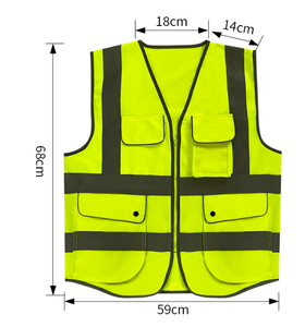 Chaleco de Seguridad Reflectante Personalizado, Chaqueta de Poliéster Impermeable con LED Intermitente, Logotipo Personalizado, Alta Visibilidad, Unisex, Ropa de Trabajo - Product Image 2