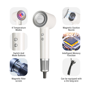 KooFex-Moteur sans balais plasma ionique de 1600W, OEM/ODM, <span class=keywords><strong>KF</strong></span>-8257, 110,000 RPM, sèche-cheveux à grande vitesse, diffuseur pour <span class=keywords><strong>salon</strong></span>, hôtel, soins capillaires - Product Image 3