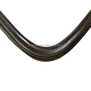 Correa de cuero curvo para cejas de caballo, banda de cuero negro con acabado alto, costuras negras, blancas y marrones en tamaños personalizados - Product Image 6