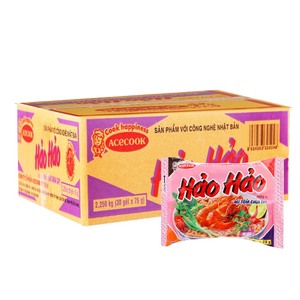 FREE SAMPLE HAO HAO Sour & <b>Spicy</b> Instant <b>Noodle</b> Shrimp Flavor 75g JAPANESE QUALITY for TASTY MEALS Instant <b>Noodle</b> ISO Accept OEM - Product Image 2