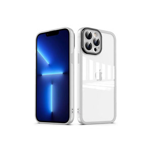 Étui en silicone liquide transparent de la série Premium GCMP pour iPhone 13 Pro XS - Coque rigide en PC et silicone souple - Product Image 1