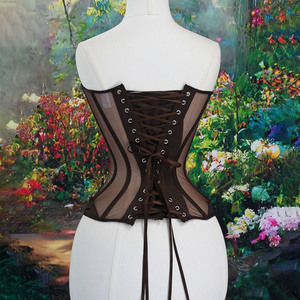 Factory Wholesale OEM Gothic Wedding Waist Trainer Fashioned <b>under</b> <b>Bust</b> Cincher Mesh Bustier Steel Boned Shapers Lace up <b>Corset</b> - Product Image 3
