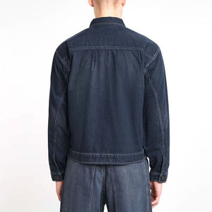 Veste en jean pour hommes Fournisseur OEM d'usine Logo personnalisé Vente en gros Mode décontractée tendance Streetwear Vestes en jean pour hommes - Product Image 2