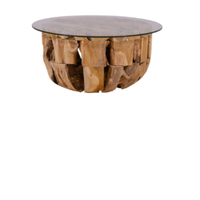 Tables basses exotiques de luxe en racine de teck solides avec un design antique pour la décoration de meubles d'extérieur et les meubles de maison