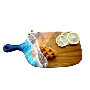 Planche à découper marine personnalisée en résine de bois de noyer, planche à fromage pour pain aux fruits de cuisine, plateau de service pour fête à la maison - Product Image 2