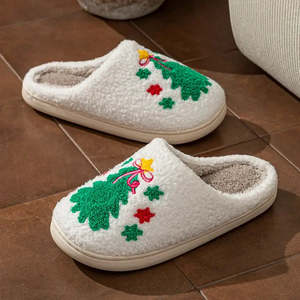 Winter <b>Shoes</b> with Christmas <b>Tree</b> Design Closed-Toe EVA Outsole - Product Image 3