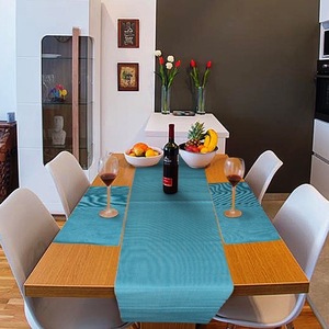 Mantel Individual de mesa de costilla de algodón 100%, manteles individuales de lino con patrón cuadrado sólido moderno de lujo para el hogar, hoteles, bodas tejidas - Product Image 6