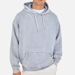 Sudadera con Capucha para Hombre, de Alta Calidad, Corte Regular, Lavado Ácido, Forro Polar, Resistente al Viento, para Invierno, Estilo Urbano, Material de Poliéster y Algodón, Diseño Liso - Product Image 3