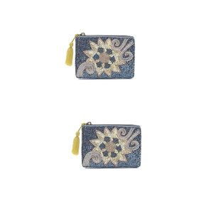 Pochette et porte-monnaie avec broderie de perles de rocaille avec logo personnalisé en gros - Product Image 5