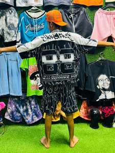 Camiseta con cuello en V y manga larga para hombre, ropa corta cómoda, logotipo estampado de nuevo diseño, talla grande, MOQ bajo, entrega rápida en oferta - Product Image 3