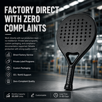 Raqueta de Pádel JAS 3K Carbono Ligera Flexible para Principiantes, Personalizada, OEM, Muestra de Fábrica, Forma de Lágrima, Diamante, Redonda