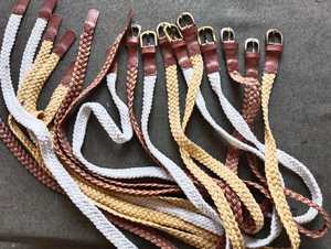 Cinturones de algodón y cuero de macramé, cinturones de moda hechos a mano, cinturones bohemios, accesorios étnicos, venta al por mayor - Product Image 5