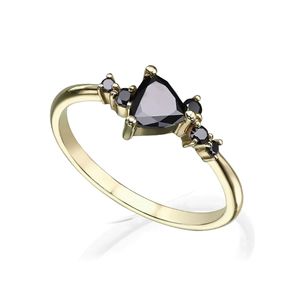 Black Trillion Cut Diamond Prong <b>Set</b> Gift <b>Ring</b> for <b>Women</b> - Product Image 1