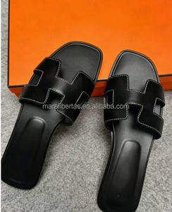 Sandales plates à lanières en cuir de veau véritable de haute qualité pour femmes, confortables et décontractées, noires - Product Image 4