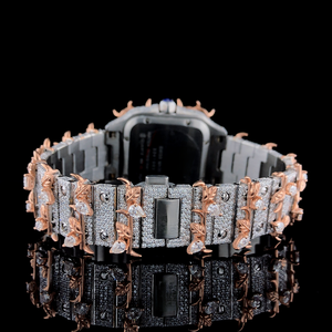 Reloj de lujo de la mejor calidad VVS Moissanite Diamond para hombre, chapado en oro blanco, acero inoxidable, esfera romana, regalo de cumpleaños de Hip Hop - Product Image 4