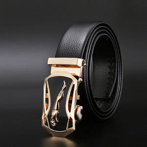 Ceinture de luxe en cuir véritable pour hommes, longueur personnalisée, style tendance de haute qualité avec boucle ardillon pour jeans, ceintures en gros - Product Image 2