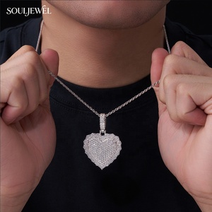 Souljewel - Colgante de Lujo con Corazón de Moissanita Certificado por GRA, Chapado en Rodio, Plata 925, Corte Cojín, Engaste de Garras, Unisex, para Uso Diario - Product Image 6