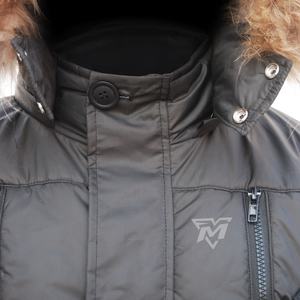 Logo personnalisé femme Long manteau à capuche chaud épais Parka en duvet noir pour femmes manteau long pour femmes-noir - Product Image 6