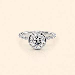 Anillo de Compromiso Solitario de Diamante Cultivado en Laboratorio con Certificación IGI, Oro Amarillo/Blanco/Rosa de 14K, Corte Brillante, con Baño de Rodio - Product Image 1