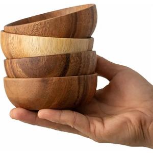 Ensaladera multiusos para restaurante, cuenco pequeño de madera para comer, hermoso cuenco de madera de forma redonda del exportador indio - Product Image 3