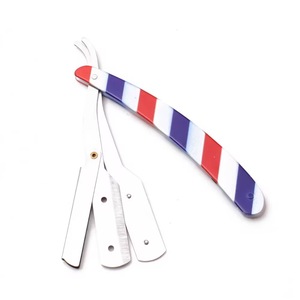 Rasoir droit pliable pour hommes en acier inoxydable avec logo personnalisé Style unique Nouveau prix bon marché Lames à bord unique pour le rasage OEM - Product Image 4