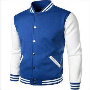 แจ็คเก็ตบอมเบอร์เบสบอลวิทยาลัยสำหรับผู้ชายแจ็คเก็ตแขน PU แบบลำลองปักโลโก้ได้ตามต้องการ - Product Image 2