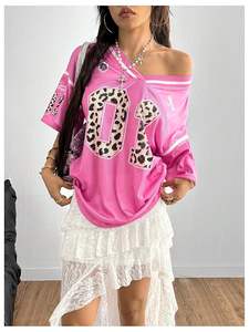 เสื้อเจอร์ซีย์ฟุตบอลคอวีขนาดใหญ่พิเศษใส่สบายมีสไตล์ยูนิเซ็กส์ใส่ Y2k - Product Image 2