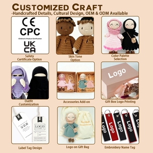 Cadeaux de l'Aïd, cadeaux de naissance, poupée amigurumi au crochet personnalisée, jouets islamiques pour garçons musulmans, poupées en coton pour filles avec hijab pour enfants musulmans - Product Image 6