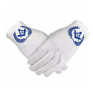 Couleur/taille/logo personnalisés de haute qualité Service OEM quatre saisons usage décontracté pur coton maçonnique Regalia gants en gros - Product Image 4