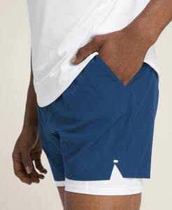 กางเกงขาสั้นผ้าย้อมสีพื้นผ้าโพลีเอสเตอร์ระบายอากาศได้ดีสำหรับเทนนิสแบบลำลองของผู้ชายมีลวดลายและสีตามสั่งโดยมีโลโก้ศิลปะ3D - Product Image 3