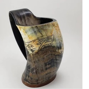 Handmade Natural Buffalo Horn Beer Mug <b>Viking</b> Style Agate Handicraft Waterproof Feature for Parties Indian Wholesaler - Product Image 2