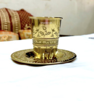 Nouvel Arrivage – Coupe Kiddouss en Laiton Classique avec Motif Grenade, Vente Directe Usine, Gobelet à Vin pour Table de Chabbat 150-300ml