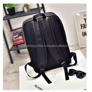 Sac à dos en cuir noir avec fermeture à glissière Preppy Style décontracté Cartable scolaire pour adolescentes collégiens - Product Image 4