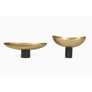 ชุดถาดผลไม้ทองเหลืองแบบโมเดิร์นพร้อมฐานหินอ่อน ของตกแต่งบ้าน ของประดับงานแต่งงาน ผู้จำหน่ายขายส่ง - Product Image 1