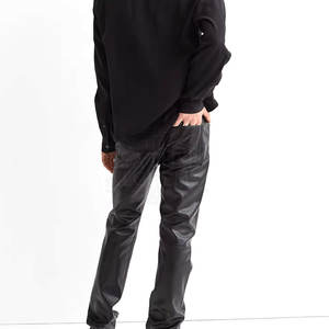 Stylish <b>Men</b> Leather <b>Pants</b> With Flexible <b>Stretch</b> Fit Breathable Inner Layer Durable Finish Lightweight Design - Product Image 4