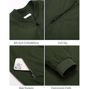 Blouson Bomber Léger pour Homme - Veste Coupe-Vent Casual Élégante avec Broderie sur le Devant Imperméable et Respirante Streetwear - Product Image 4