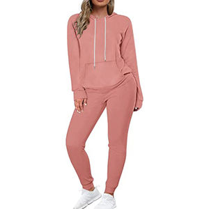 Nuevo diseño de suéter de algodón de lana de peso pesado para mujer, Conjunto de sudadera con capucha, pantalones de chándal, chándal, ropa deportiva, chándales para mujer - Product Image 4