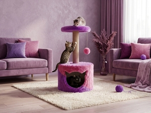 Condo pour chat universel Amistar Pink Velvet Cloud, confortable pour toutes les tailles - Product Image 3