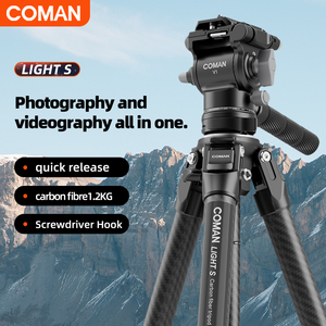 Coman ánh sáng S chất lượng cao nhỏ gọn sợi Carbon chuyên nghiệp DSLR video camera tripod - Product Image 2