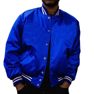 Chaqueta Bomber de Satén Personalizada para Hombre, Chaqueta de Béisbol Personalizada con Bordado Varsity de Alta Calidad - Product Image 5