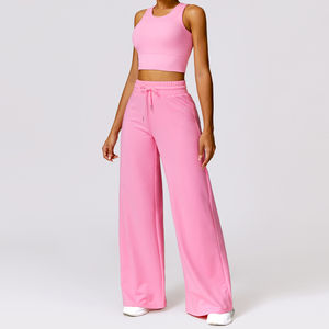 Ropa personalizada de verano con logotipo personalizado, ropa de mujer, camisetas sin mangas recortadas, pantalones, trajes con tinte de corbata, Conjunto de camiseta sin mangas de manga corta, servicio OEM - Product Image 4